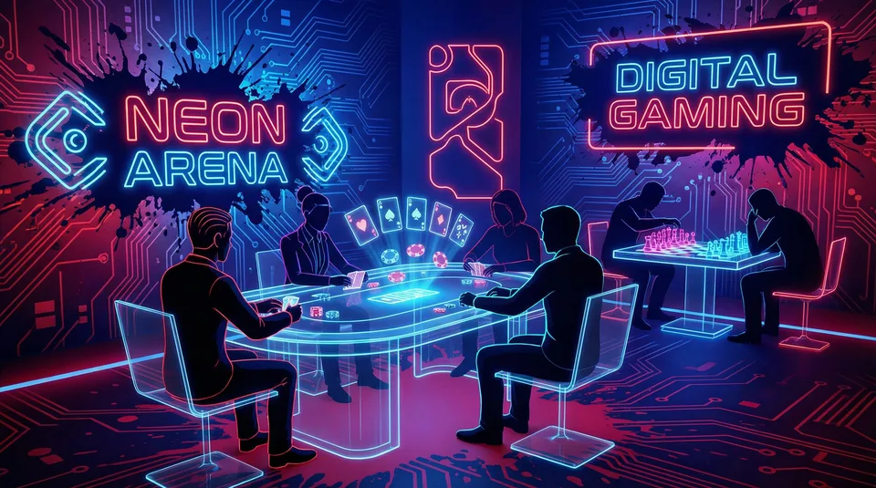 j9棋牌 抢庄牛牛赛博棋牌竞技场全景